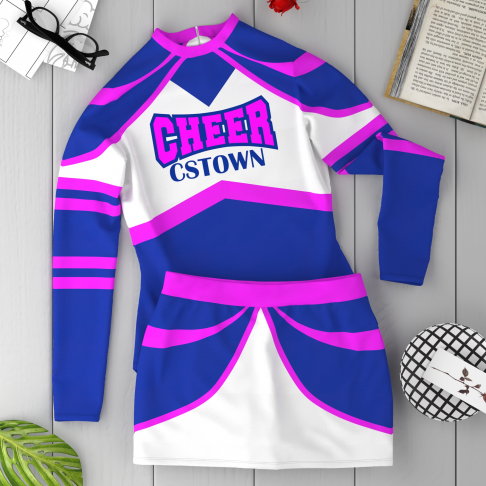 women's plus size yellow cheer uniform blue 6