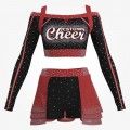 long sleeve blue and black youth cheer clothes red