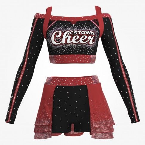 long sleeve blue and black youth cheer clothes red 0