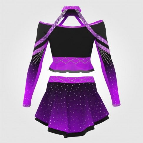 youth two piece purple cheerleader apparel black 1