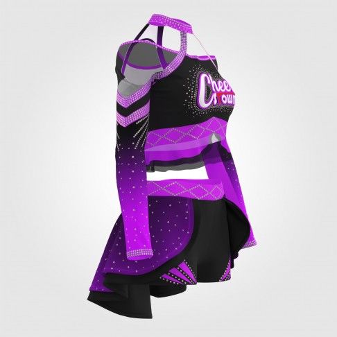 youth two piece purple cheerleader apparel black 3