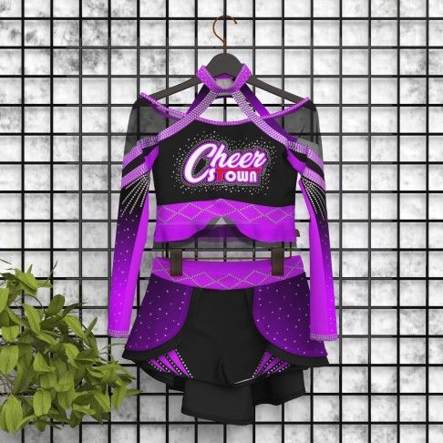 youth two piece purple cheerleader apparel black 5