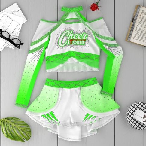 youth two piece purple cheerleader apparel green 6