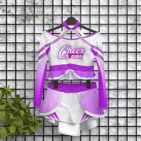 youth two piece purple cheerleader apparel pink 5