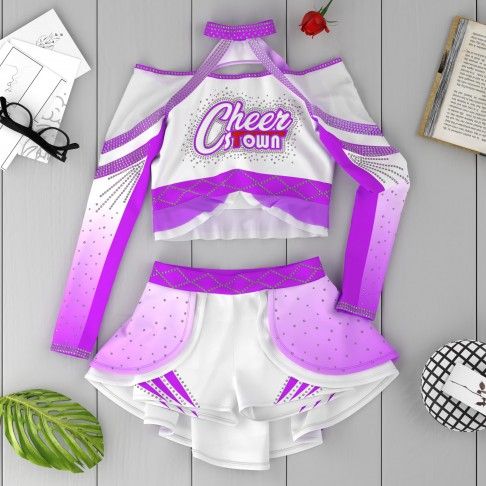 youth two piece purple cheerleader apparel pink 6