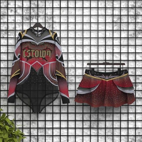 cheerleader dance uniforms red 5