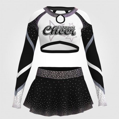 cheap retro royal blue cheer uniforms black 0