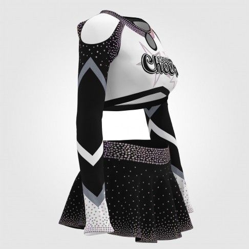 cheap retro royal blue cheer uniforms black 3