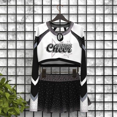 cheap retro royal blue cheer uniforms black 5