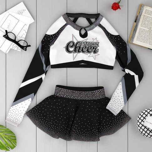 cheap retro royal blue cheer uniforms black 6