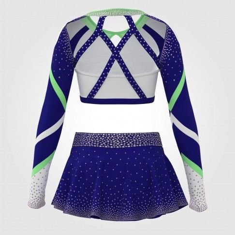 cheap retro royal blue cheer uniforms blue 1