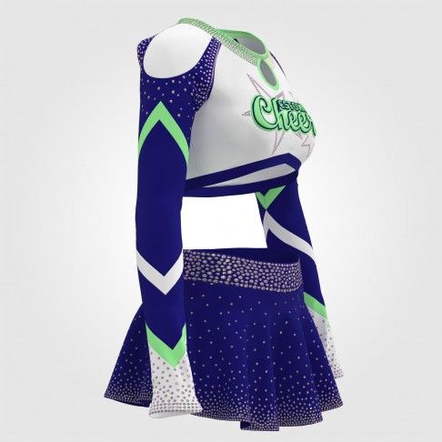 cheap retro royal blue cheer uniforms blue 3