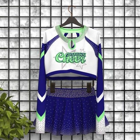 cheap retro royal blue cheer uniforms blue 5