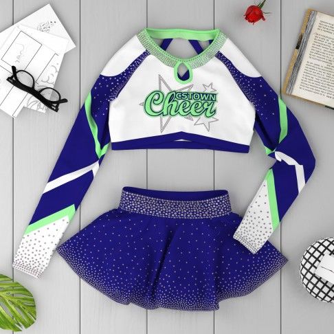 cheap retro royal blue cheer uniforms blue 6