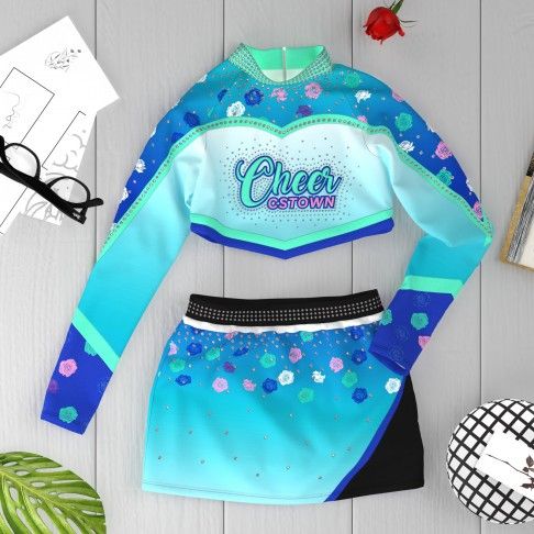 make your own discount cheerleading uniform blue 6