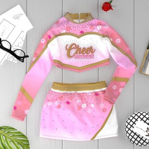 make your own discount cheerleading uniform pink 6