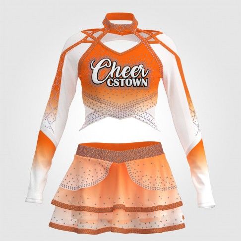 make your own cheap cheer dance costume orange 0