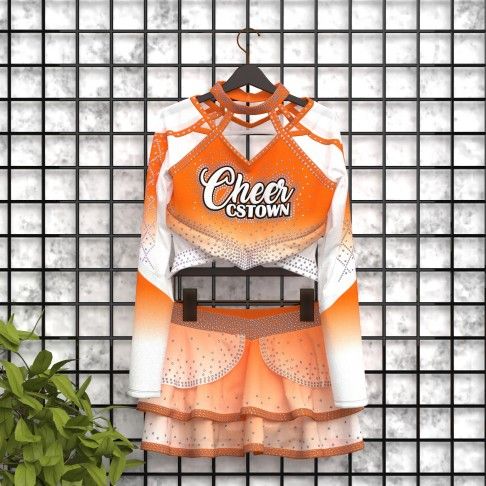 make your own cheap cheer dance costume orange 5