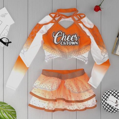 make your own cheap cheer dance costume orange 6