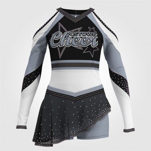 vintage two piece cheerleading uniforms black 0