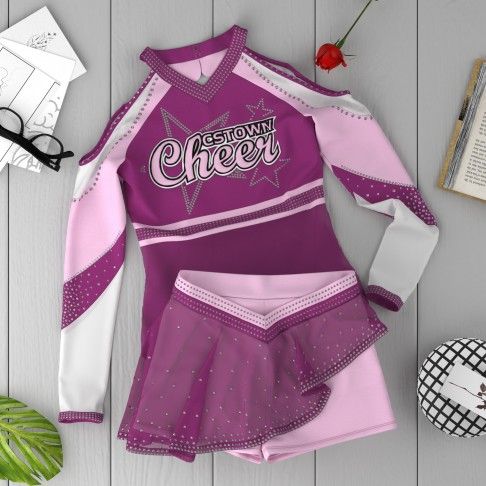 vintage two piece cheerleading uniforms pink 6