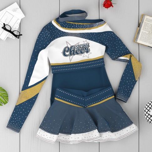 american cheerleading attire blue 6