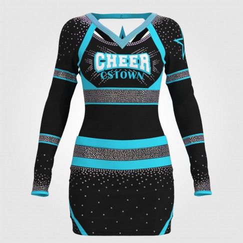 wholesale blank pink and black cheer uniform blue 0