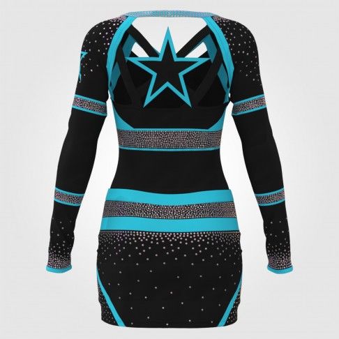 wholesale blank pink and black cheer uniform blue 1