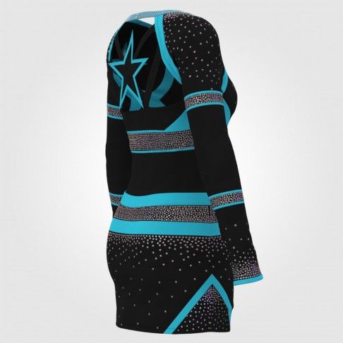 wholesale blank pink and black cheer uniform blue 4