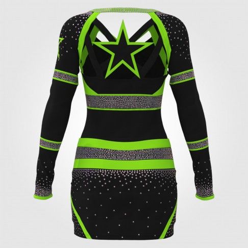 wholesale blank pink and black cheer uniform green 1