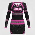 wholesale blank pink and black cheer uniform pink