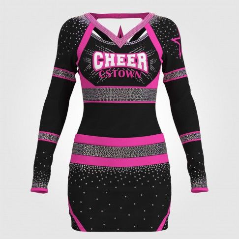 wholesale blank pink and black cheer uniform pink 0