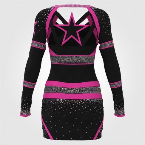 wholesale blank pink and black cheer uniform pink 1