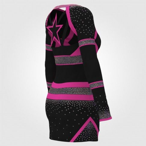 wholesale blank pink and black cheer uniform pink 4