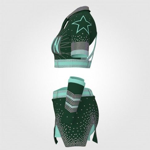 simple hot cheer costume green 2