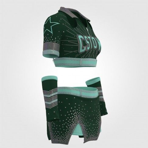 simple hot cheer costume green 3