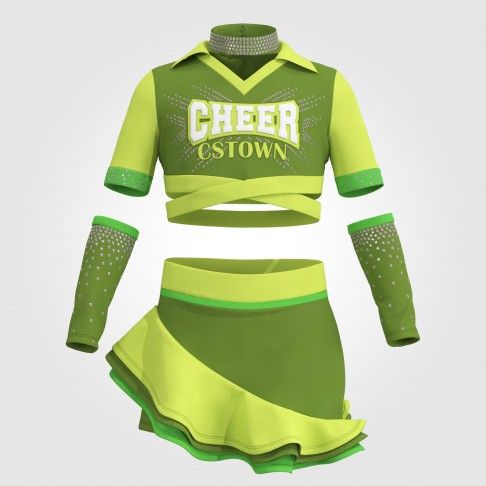 custom purple cheer leading uniform green 0