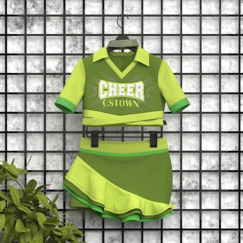 custom purple cheer leading uniform green 5