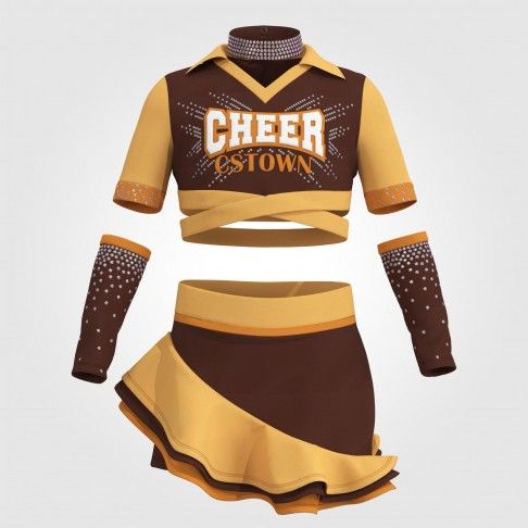 custom purple cheer leading uniform orange 0