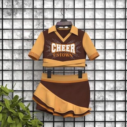 custom purple cheer leading uniform orange 5