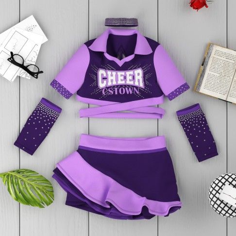 custom purple cheer leading uniform purple 6