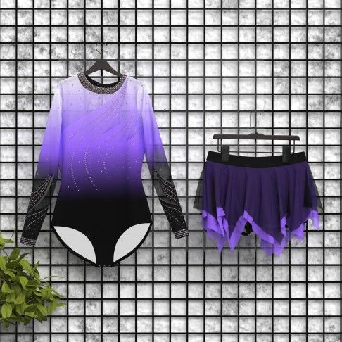 wholesale purple and black cheer uniform purple 5