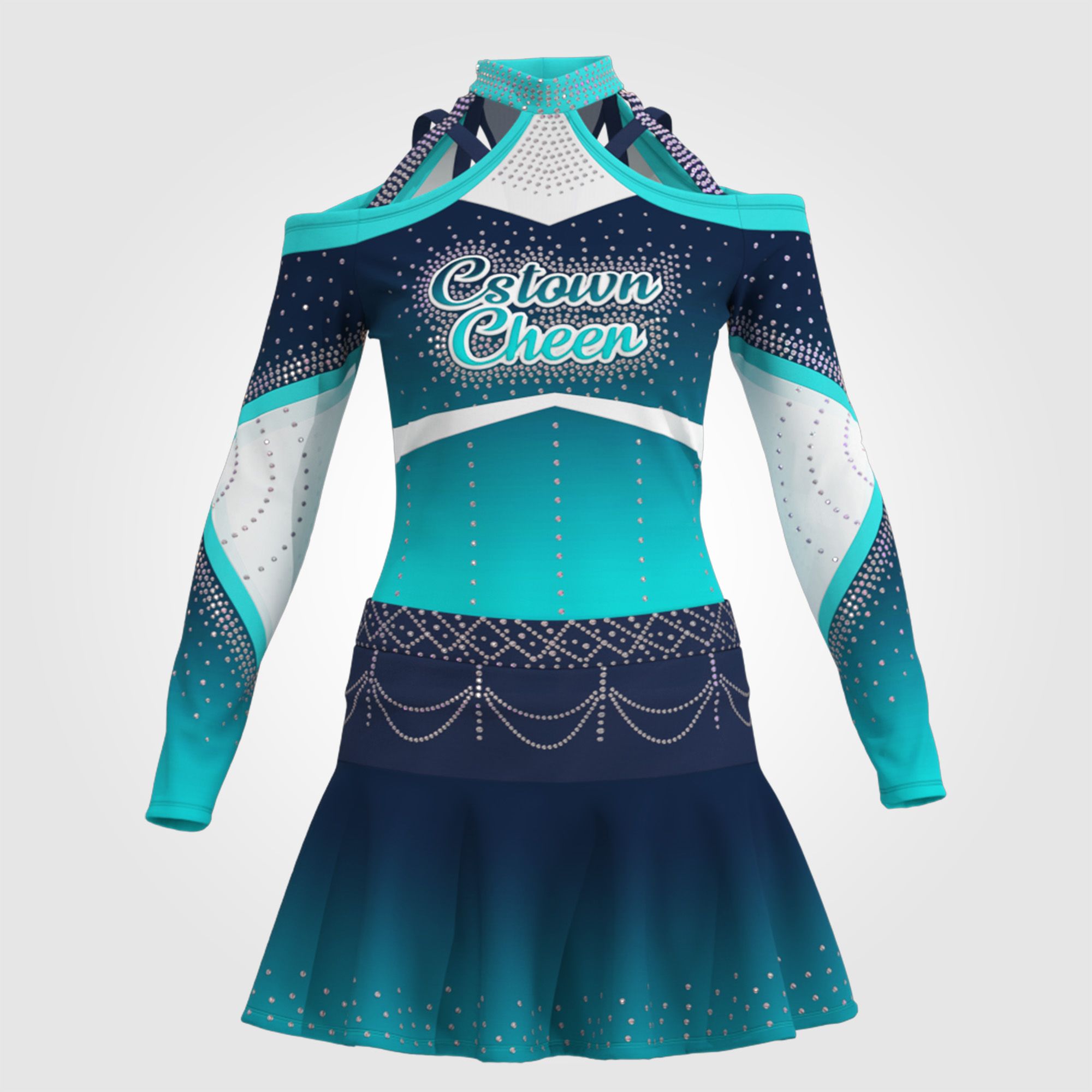 hot teal black and white cheer clothes