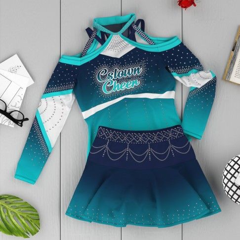 hot teal black and white cheer clothes green 6