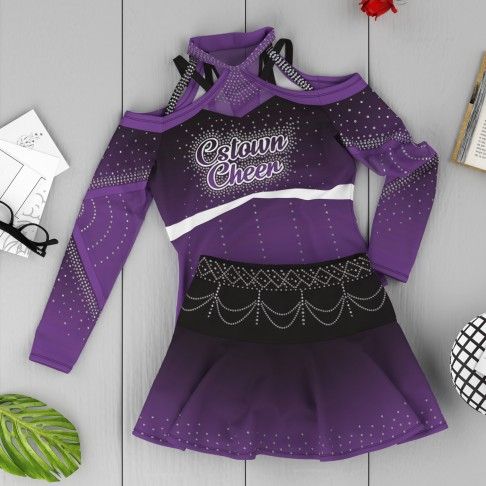 hot teal black and white cheer clothes purple 6