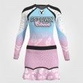 pink and blue all star cheerleading costume pink