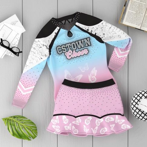 pink and blue all star cheerleading costume pink 6