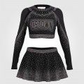 all star black cheap cheerleading uniforms black