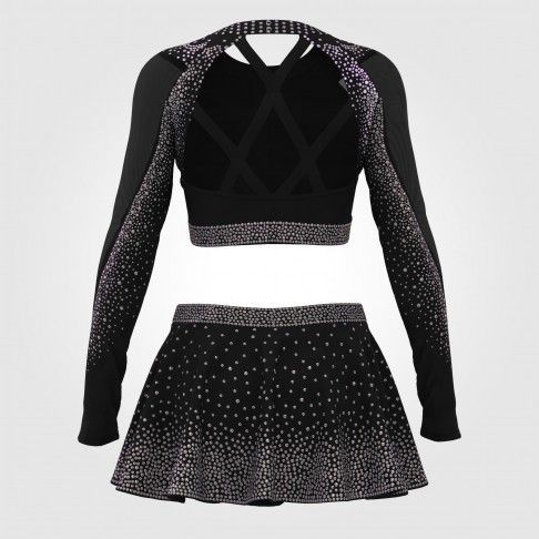 all star black cheap cheerleading uniforms black 1