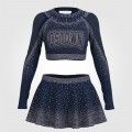 all star black cheap cheerleading uniforms dark blue